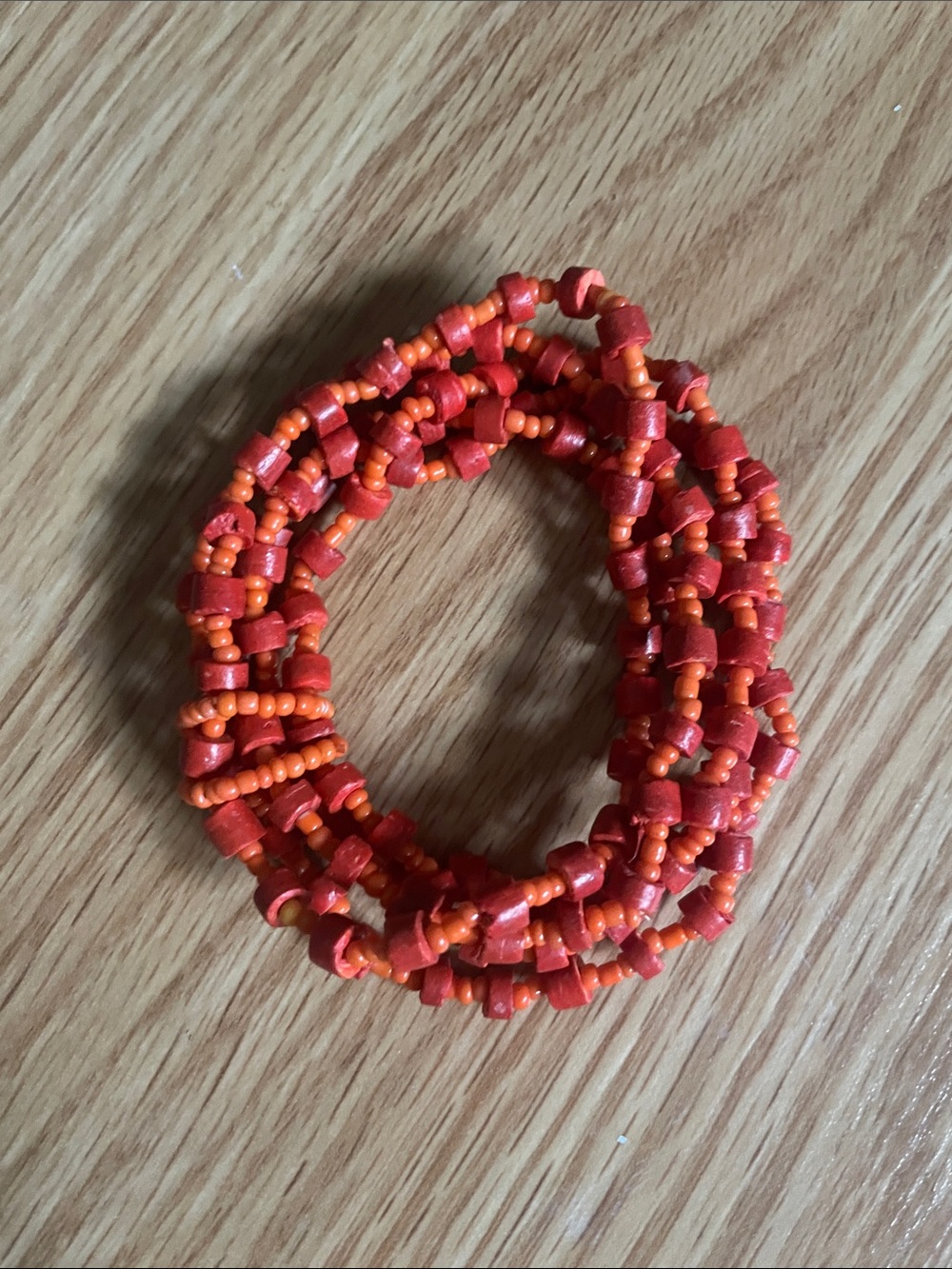 Red & Orange Beaded bracelet